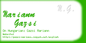 mariann gazsi business card